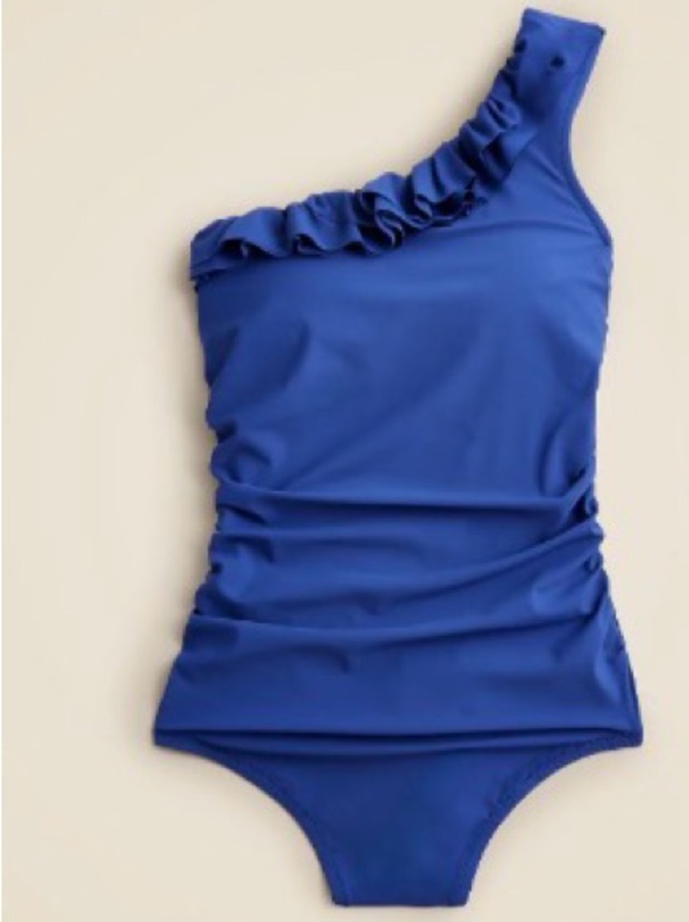 J Crew matte ruffle one shoulder one piece swimsuit